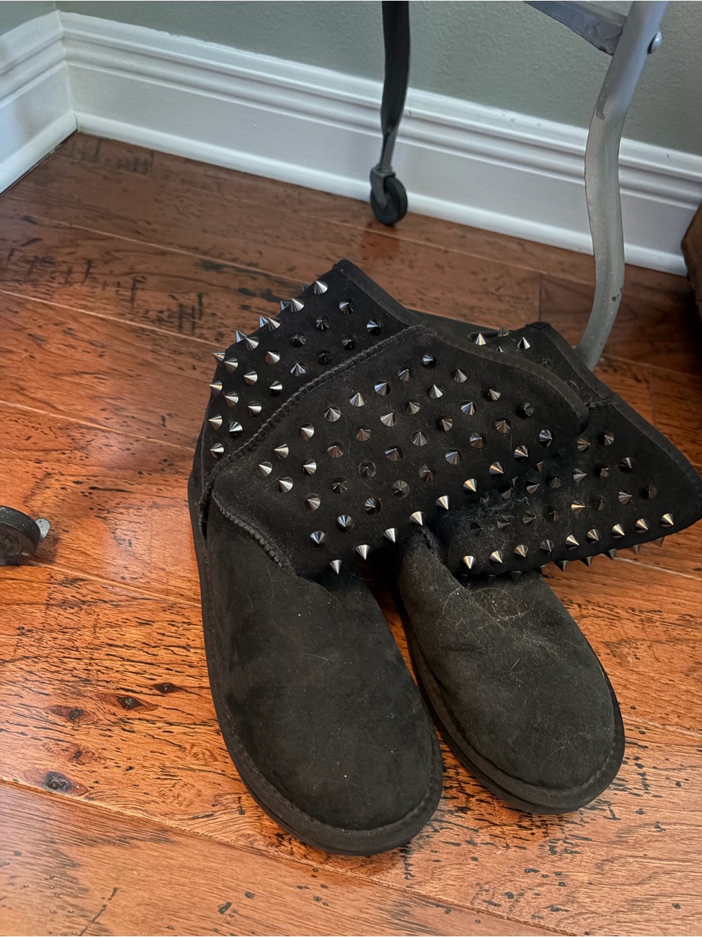 Australia Luxe Collective Black Studded Suede Ankle Booties